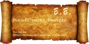Bucsánszki Beatrix névjegykártya