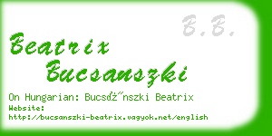 beatrix bucsanszki business card